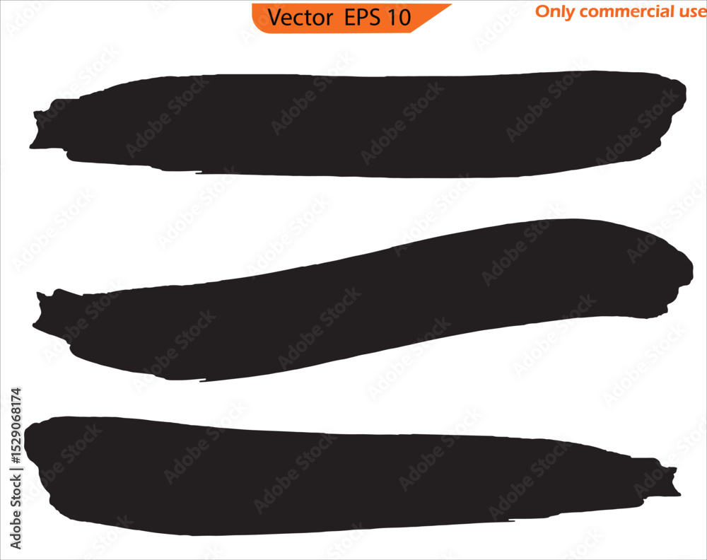 grunge brush strokes, ink paint set, EPS 10. Only commercial use	
