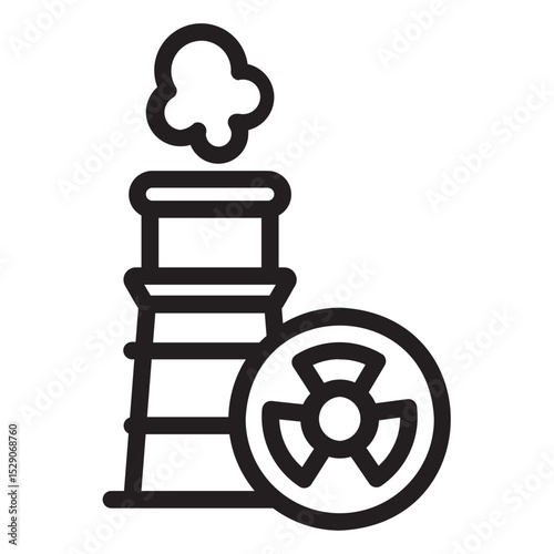 nuclear plant line icon