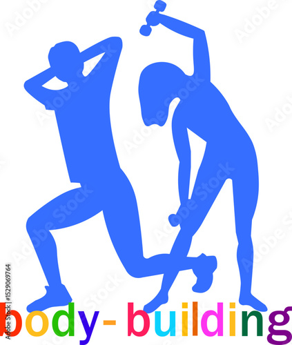 bodybuilding silhouettes of man and woman