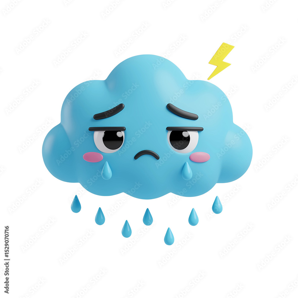 Sad Storm Cloud Emoji Sad Storm Cloud Emoji
