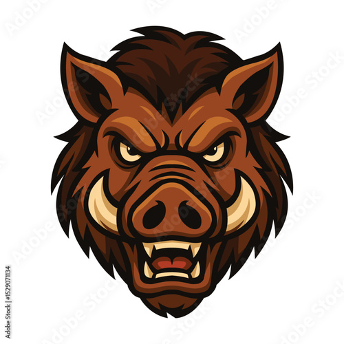 Wild boar vector logo illustration