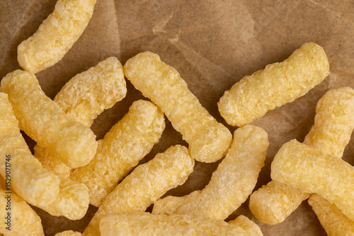 corn sticks made from flour, a large number of ready-made corn sticks for eating or making breakfast with milk, close up