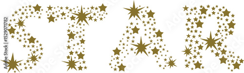 Golden Stars Form the Word STAR