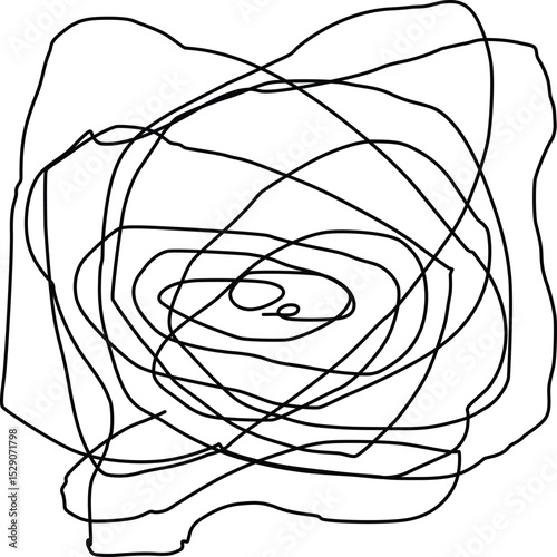Intricate Black Lines on White Canvas