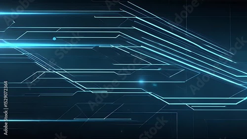Dynamic blue lines with a futuristic design create a vibrant digital background.