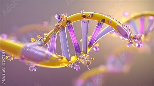 Detailed illustration of a dna helix structure.