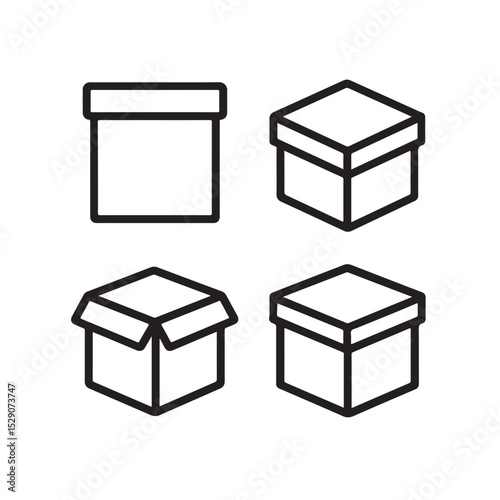 Box vector icon bold outline