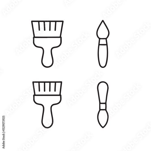 Brush vector icon clean shape