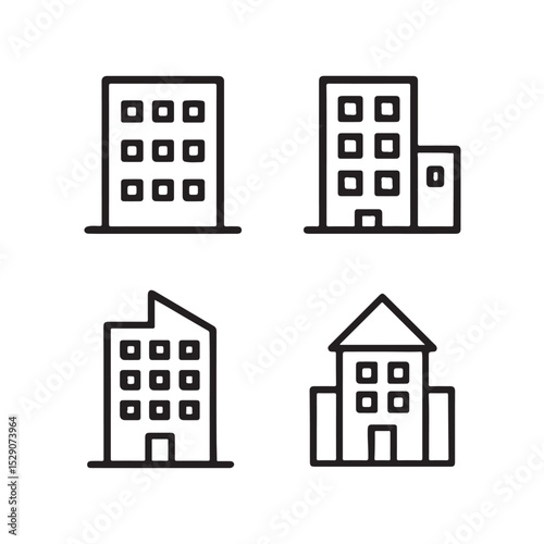 Building vector icon bold windows