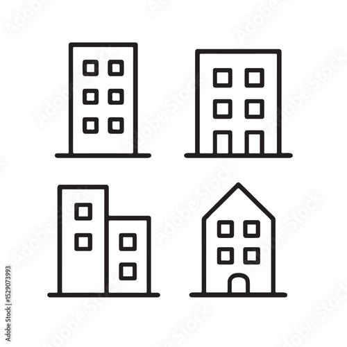 Building vector icon clean outline