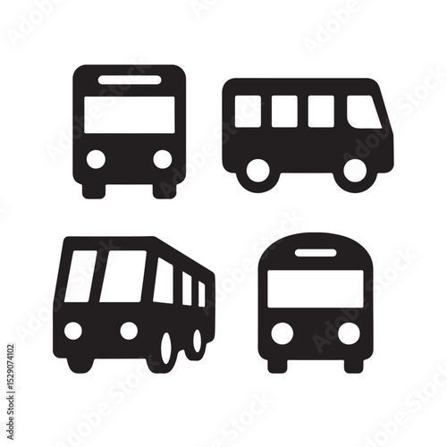Bus vector icon flat school