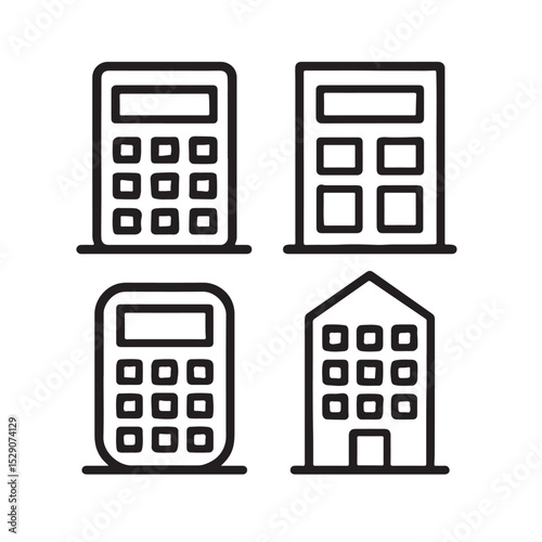 Calculator vector icon clean outline