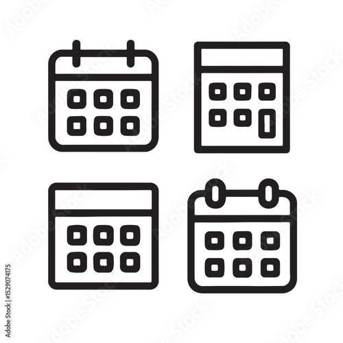 Calendar vector icon bold layout