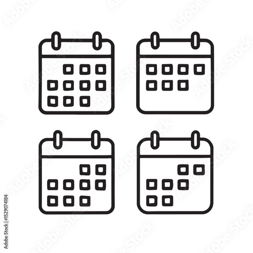 Calendar vector icon bold header