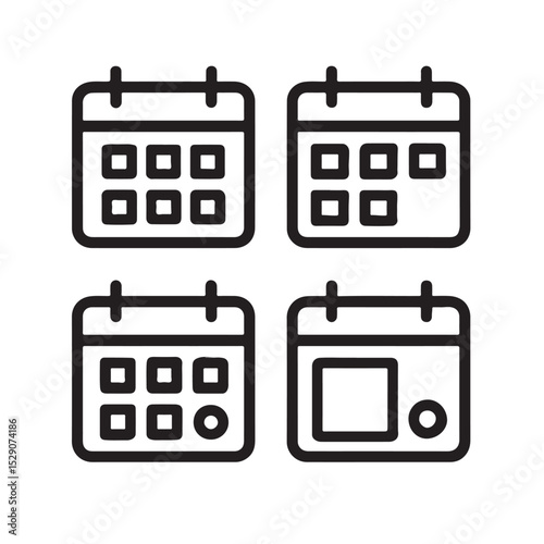 Calendar vector icon clean grid