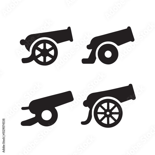 Cannon vector icon flat shape