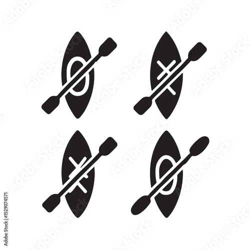 Canoe vector icon flat view