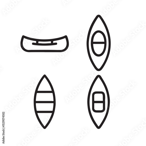 Canoe vector icon clean seat
