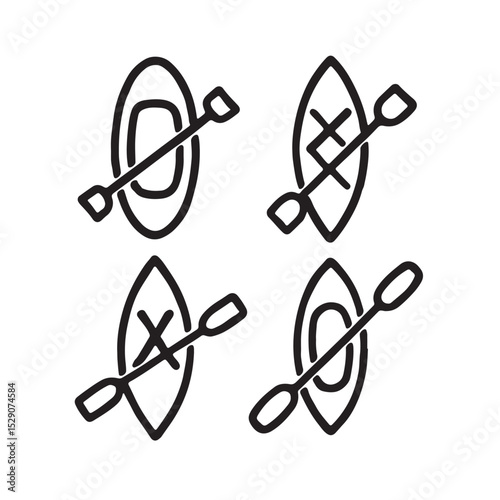 Canoe vector icon bold paddle