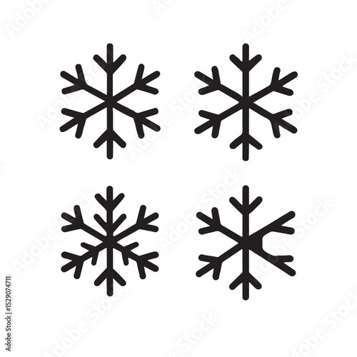 Snowflake vector icon bold pattern