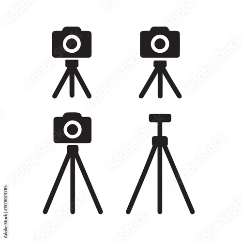 Camera tripod vector icon flat style