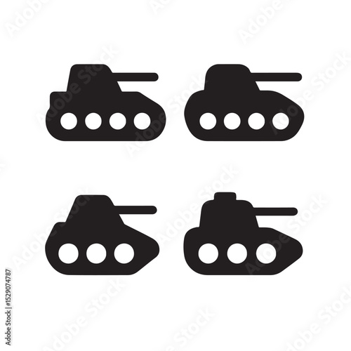 Tank vector icon flat angle