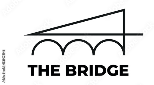 Simple line art bridge logo represents connection