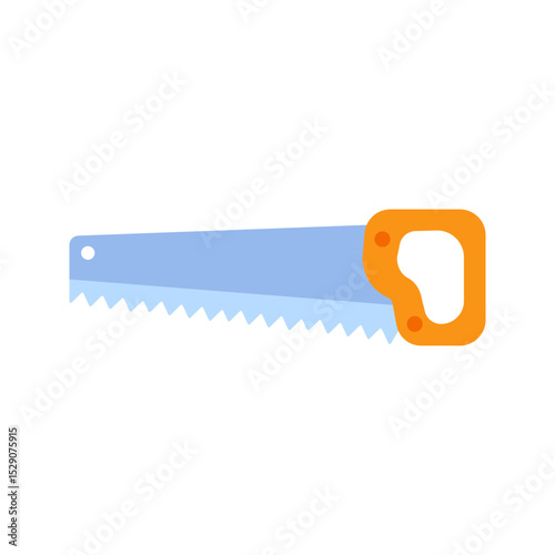 Hand saw with orange handle for construction and carpentry projects