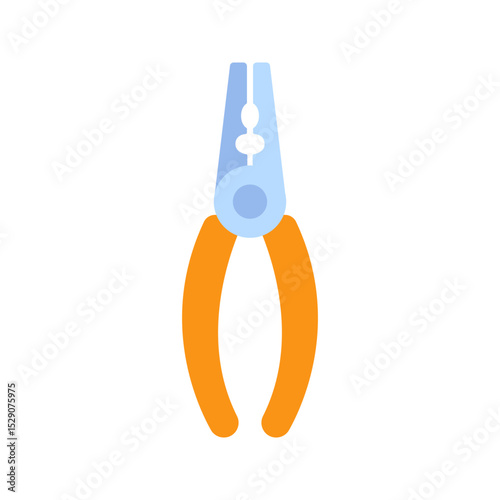 Orange pliers holding nothing representing construction tools and equipment