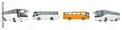 Various bus models for public transportation and travel