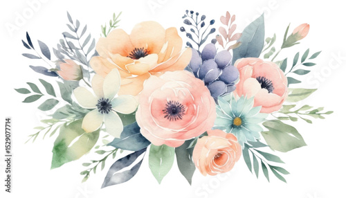 Colorful spring bouquet of flowers in nature, a beautiful floral design