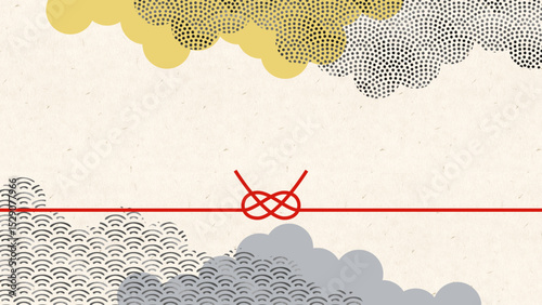 Japanese pattern frame-9　和柄で和風モダンな背景。日本風なフレーム。水彩の和柄がきれいな壁紙。