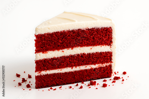Red and white sugar cubes with sweet dessert elements on a white background