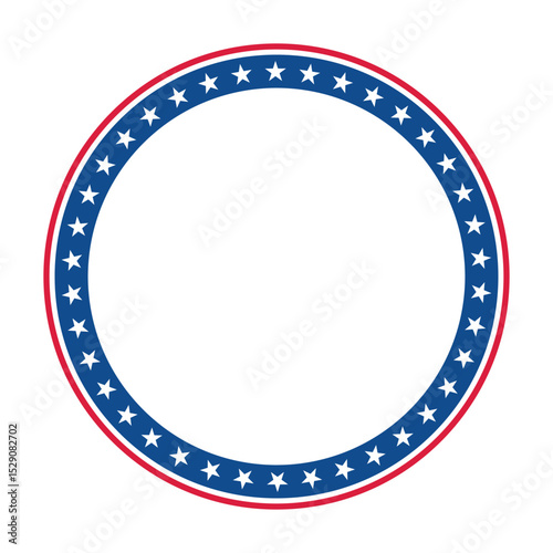 Circle Frame with Stars and Stripes - July 4th concept. Vector illustration