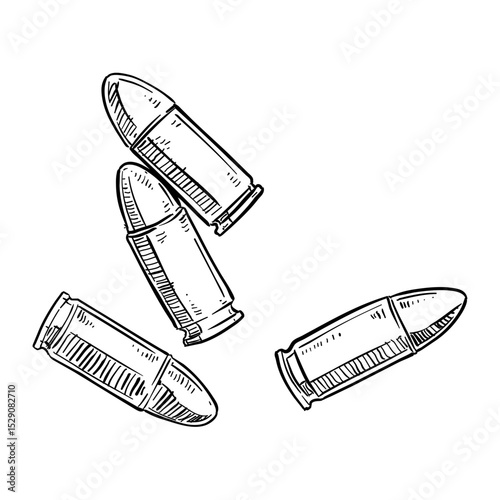 bullet ammo handdrawn illustration⁠
