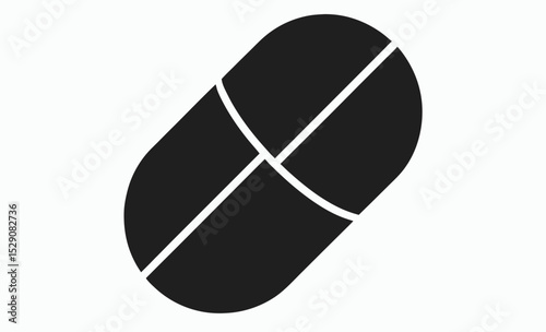 Pill icon, medicine and pills vector silhouettes  