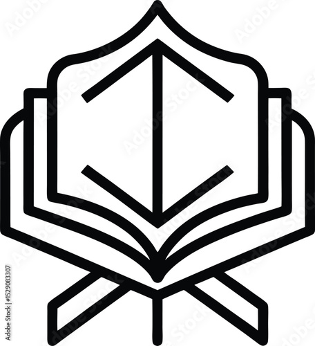Quran Outline Icon: Holy Book

