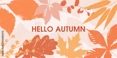 Abstract autumn bright banner. Autumn frame for advertising, social networks, sales, with place for text.