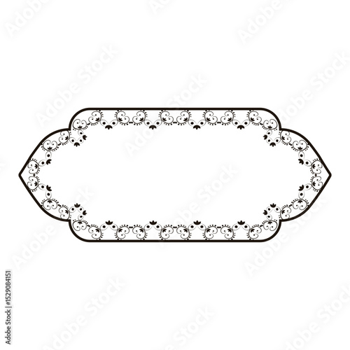 Trendy Iranian art design perfect for Text Box. Eslimi Tazhib Iranian empty vector Frame  isolated transparent background. EPS 10