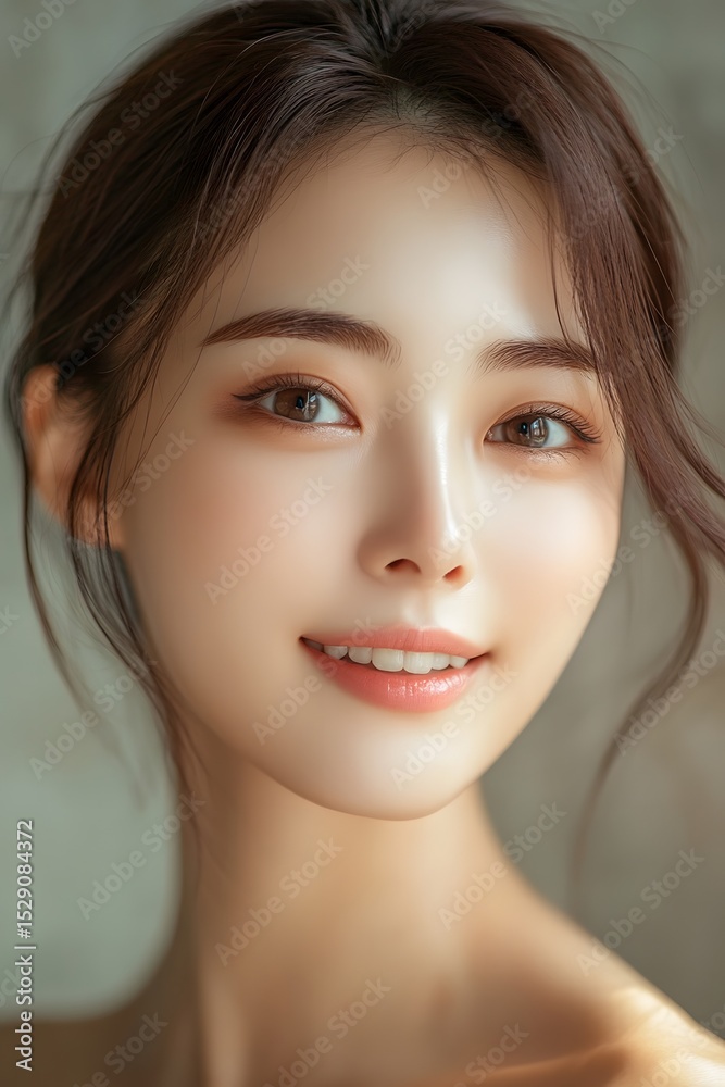 Naklejka premium 30s female beauty face model