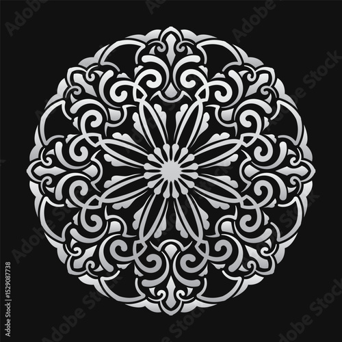 ornamental round decoration, mandala design