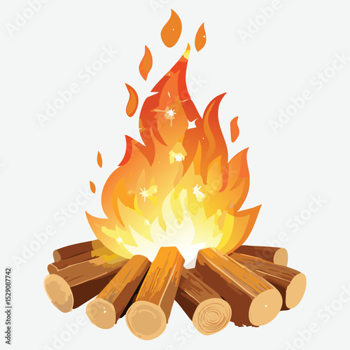 fire in a fireplace