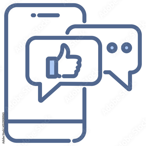Social Media Marketing Blue Icon