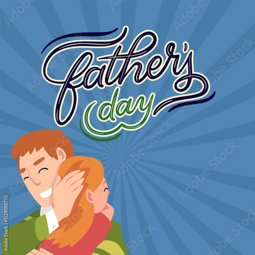 Blue Navy Illustration Happy Fathers Day Instagram Post Design