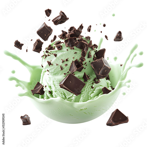 Konstfotografi Mint ice cream splash