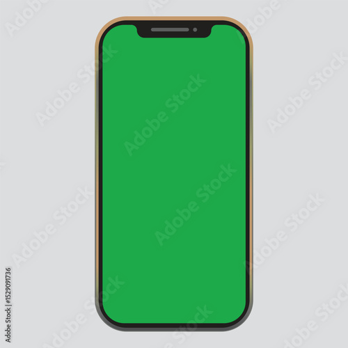 Smartphone Icon with Green Screen - Digital Illustration