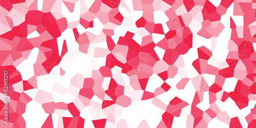Abstract geometric mosaic pattern in varying shades of red and pink colors creating a modern and visually striking backdrop ideal for digital projects.