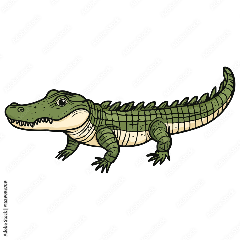 Naklejka premium crocodile, reptile, vector, transparent background, creature, animal, isolated, nature, alligator, amphibian, wildlife, zoo