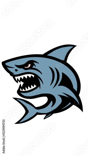 vector illustration of a fierce shark