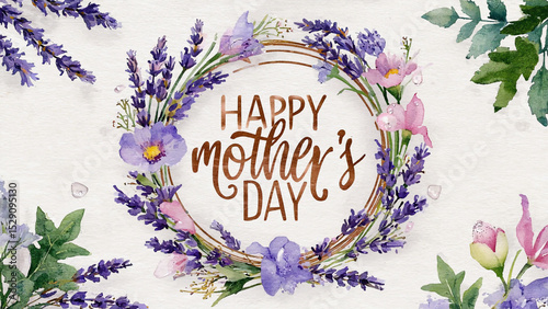 Happy Mother's Day Floral Wreath: A floral wreath with 